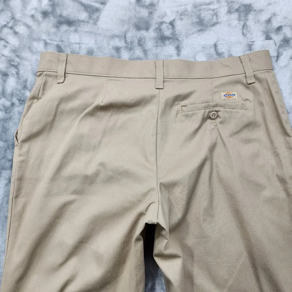 Dickies Pants‎ Womens 12P PETITE Tan Khaki Stretch Twill FLEX Relaxed Fit Skater